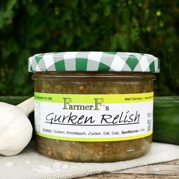 Glas mit eingemachtem Gurken Relish; HofladenBOX