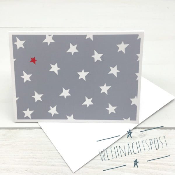 Grußkarte (Sterne) mit Kuvert